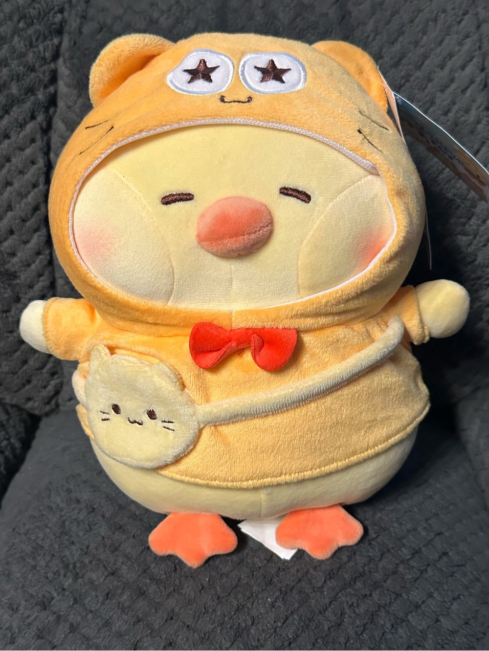 MINISO Costume BIBI Chicken Plush Toy in Cat Hoodie